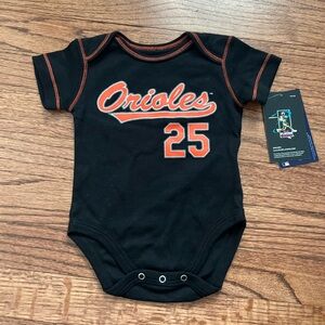 NWT Orioles Black and Orange Kids One Piece 0-3 months